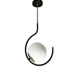 Κρεμαστό φωτιστικό οροφής με 1 μπάλα και λάμπα g9 σε μαύρο και χρυσό χρώμα serenity 77