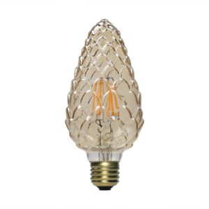 Λάμπα filament 6w σχήμα κουκουνάρι, Dimmable, κεχριμπάρι