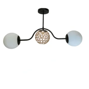 Κρεμαστό φωτιστικό οροφής με 3 μπάλες και λάμπα g9 σε μαύρο και χρυσό χρώμα serenity 78