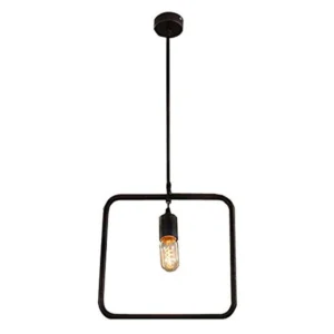 Κρεμαστό φωτιστικό οροφής μονό E27 Τετράγωνο Μαύρο C10 Square 1