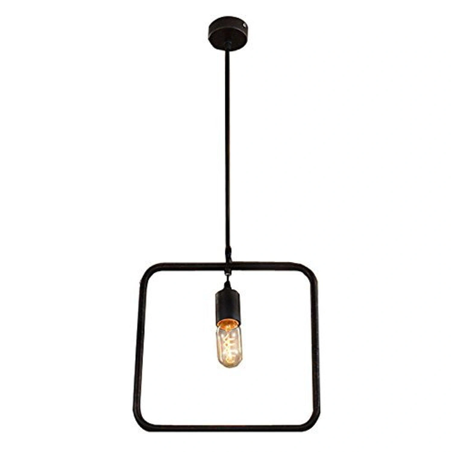 Κρεμαστό φωτιστικό οροφής μονό E27 Τετράγωνο Μαύρο C10 Square 1