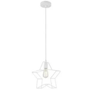 Κρεμαστό φωτιστικό οροφής μονό σχήματος αστέρι Ε27 σε λευκό χρώμα C10 STAR6