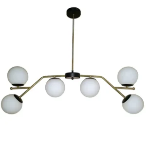 Κρεμαστό φωτιστικό οροφής πολύφωτο 6 λάμπες G9 σε χρυσό ματ και μαύρο χρώμα Serenity 31