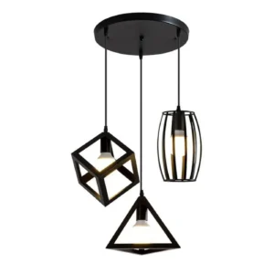 Κρεμαστό φωτιστικό οροφής τριπλό με γεωμετρικά σχήματα E27 C30 RICO1