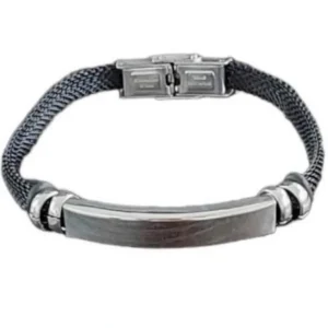 Μοντέρνο ανδρικό βραχιόλι σε μαύρο χρώμα από ανοξείδωτο μέταλλο stainless steel AST15