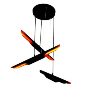 Φωτιστικό κρεμαστό οροφής τριπλό με σωλήνα σε μαύρο και εσωτερικά χρυσό χρώμα E27 C40 TATI3