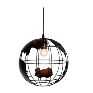Κρεμαστό φωτιστικό οροφής μοντέρνο μονό σε σχήμα Γη 30cm σε μαύρο χρώμα C10