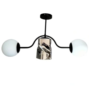 Κρεμαστό φωτιστικό οροφής με 2 μπάλες και λάμπα g9 σε μαύρο και χρυσό χρώμα serenity 79