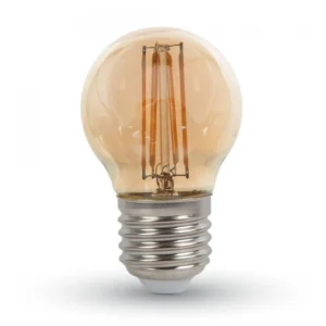 LED λαμπτήρας G45 4W θερμό E27 Filament Κεχριμπάρι
