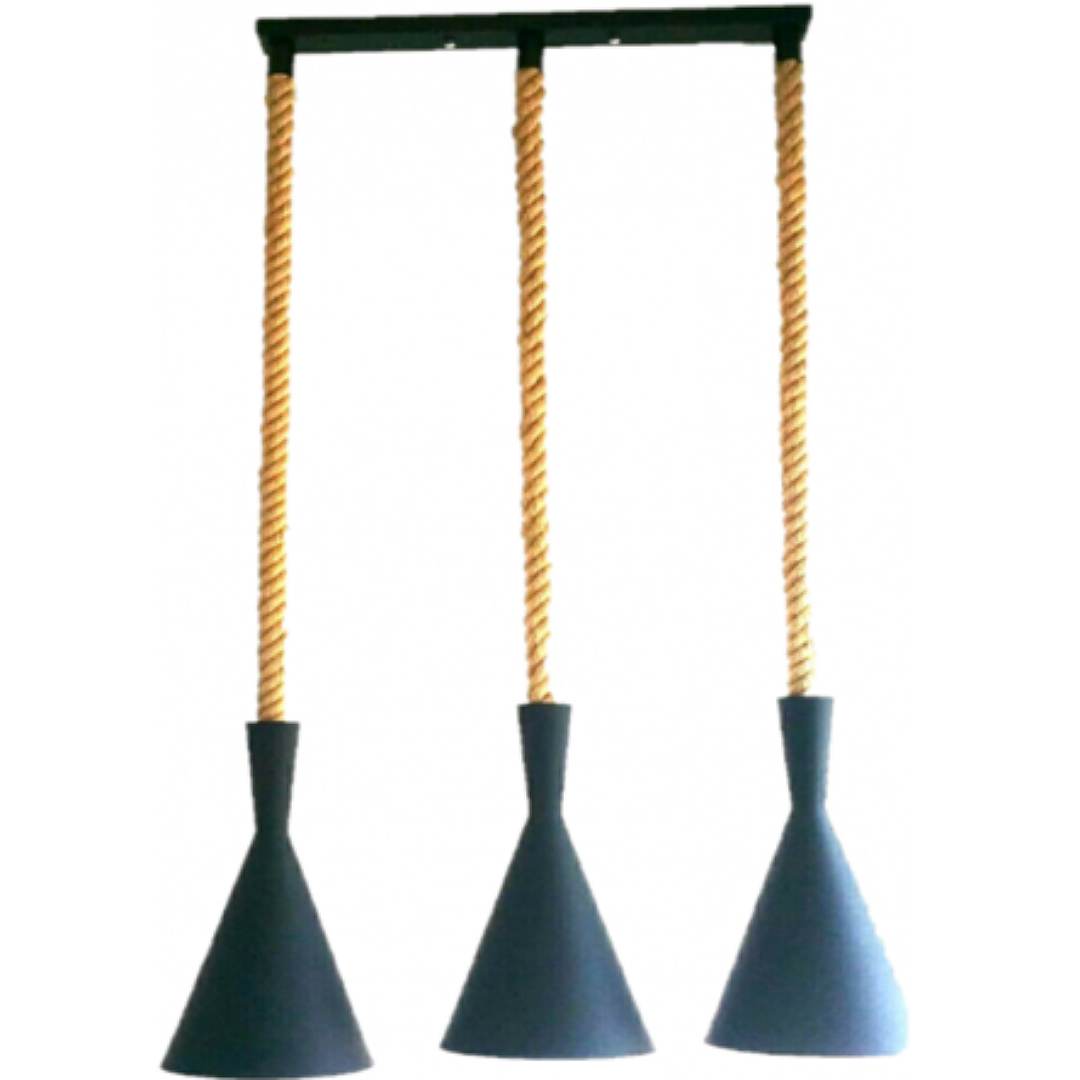 Κρεμαστό φωτιστικό οροφής τριπλό με καλώδιο με σκοινί με 3xC R50 ROPA3