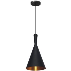 Κρεμαστό φωτιστικό οροφής μονόφωτο C σε μαύρο και χρυσό χρώμα C10 CICLIO-C