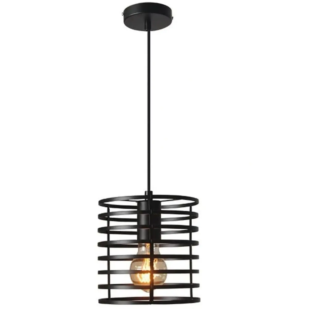 Κρεμαστό φωτιστικό οροφής κύλινδρος σε πλέγμα μαύρο E27 C10 Cylindro 10