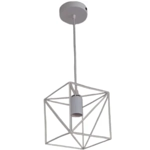 Κρεμαστό φωτιστικό οροφής λευκό μονό τετράγωνο - πολύγωνο Ε27 C10 POLYGON 2