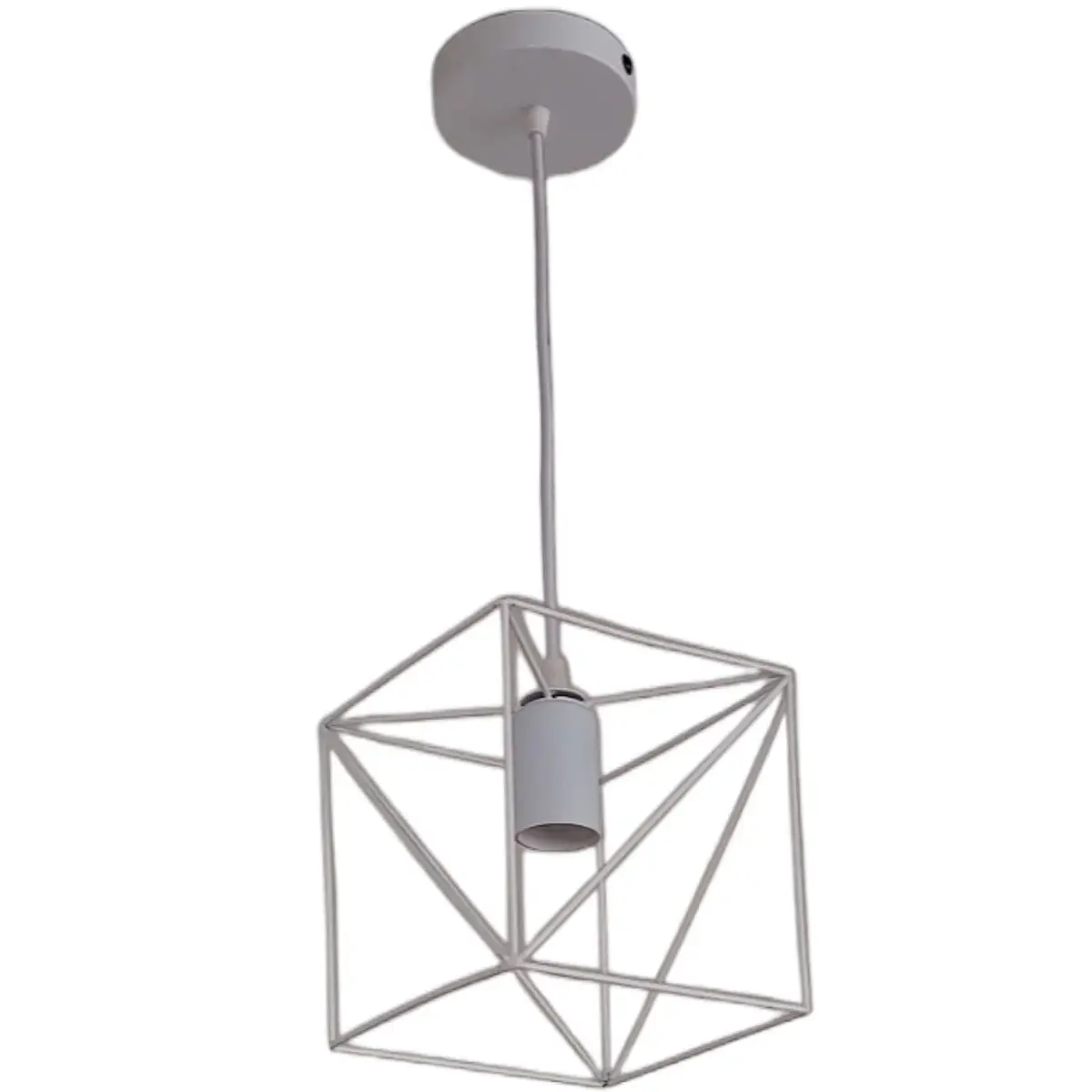 Κρεμαστό φωτιστικό οροφής λευκό μονό τετράγωνο - πολύγωνο Ε27 C10 POLYGON 2