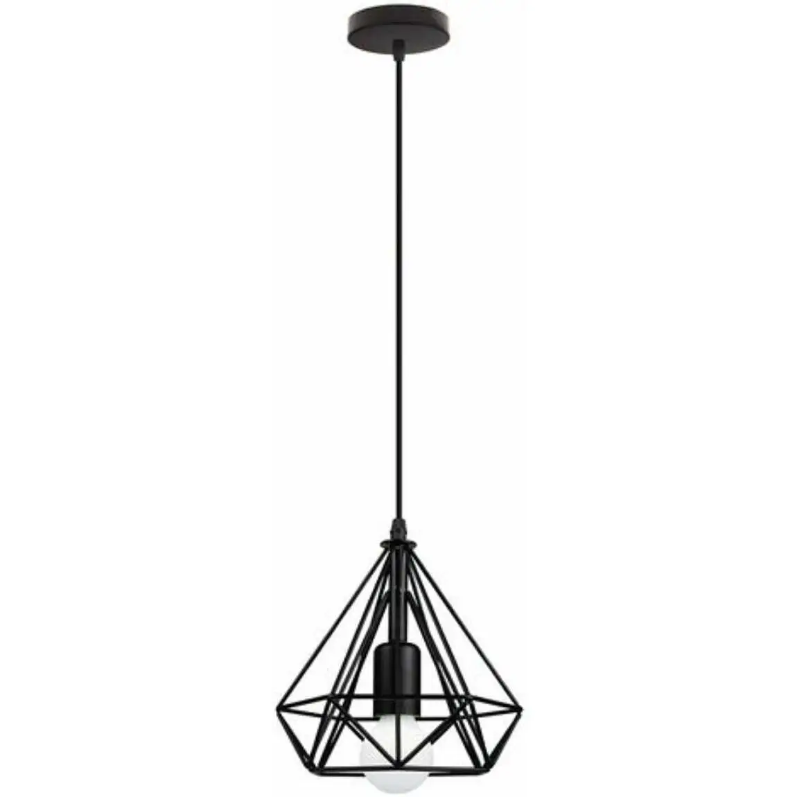 Κρεμαστό φωτιστικό οροφής μονό διαμάντι 20cm από σίδερο E27 C10 CICLIO1200 Nitorio 35