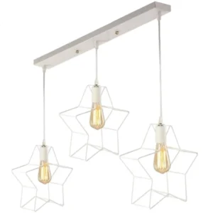Κρεμαστό φωτιστικό οροφής τριπλό σχήματος αστέρι Ε27 σε λευκό χρώμα R60 STAR8
