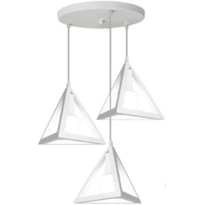 Κρεμαστό φωτιστικό οροφής τριπλό λευκό τρίγωνο (πυραμίδα) E27 C30 TRIANG20
