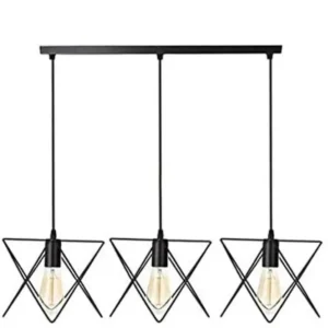 Κρεμαστό φωτιστικό οροφής τριπλό μαύρο E27 R60 DENCIO 3