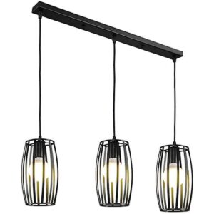 Κρεμαστό φωτιστικό οροφής τριπλό με κυλίνδρους σε μαύρο χρώμα Ε27 R50 Cylindro 2