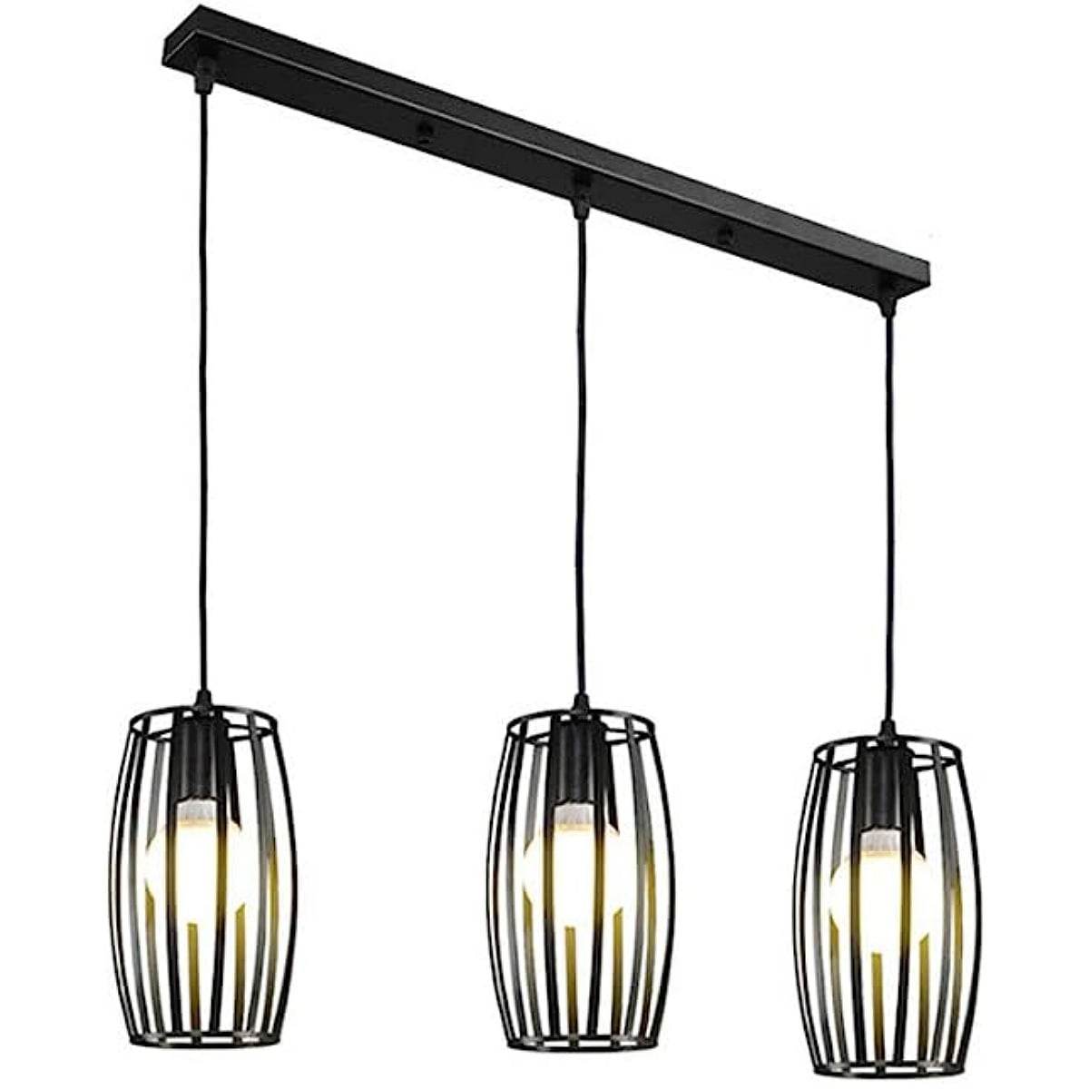 Κρεμαστό φωτιστικό οροφής τριπλό με κυλίνδρους σε μαύρο χρώμα Ε27 R60 Cylindro 4