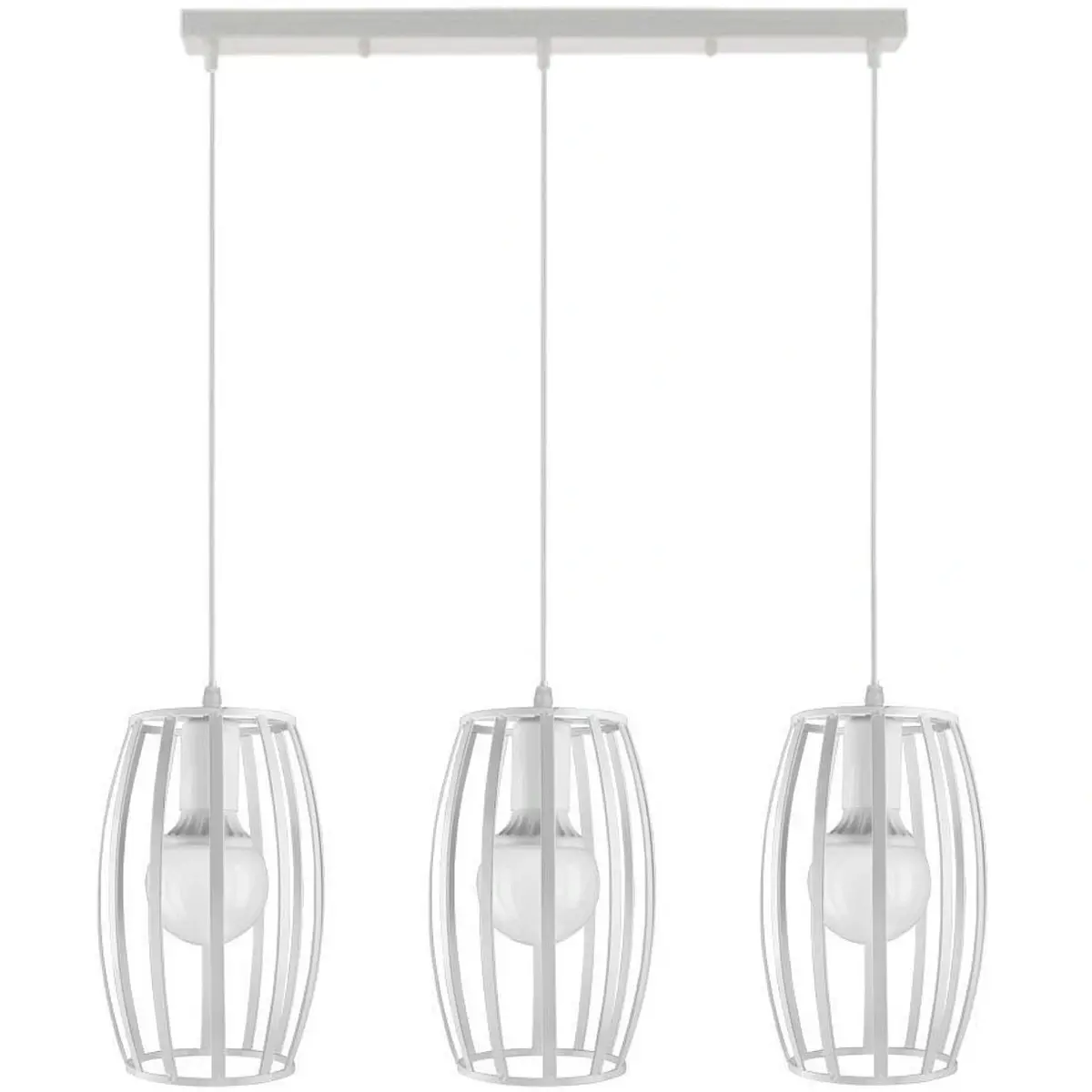 Κρεμαστό φωτιστικό οροφής τριπλό με κυλίνδρους σε λευκό χρώμα Ε27 R80 Cylindro 9