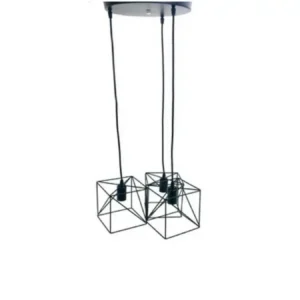 Κρεμαστό φωτιστικό οροφής τριπλό τετράγωνο - πολύγωνο μαύρο Ε27 C30 POLYGON 2