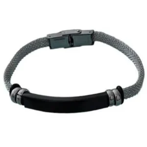 Μοντέρνο ανδρικό βραχιόλι σε ασημί χρώμα από ανοξείδωτο μέταλλο stainless steel AST16