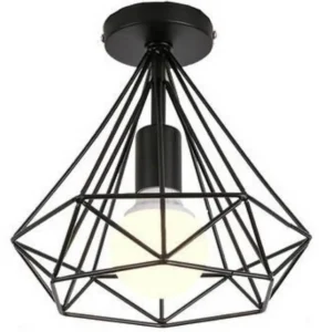 Φωτιστικό οροφής - Πλαφονιέρα σχήμα διαμάντι σε μαύρο χρώμα 28cm Nitorio 43