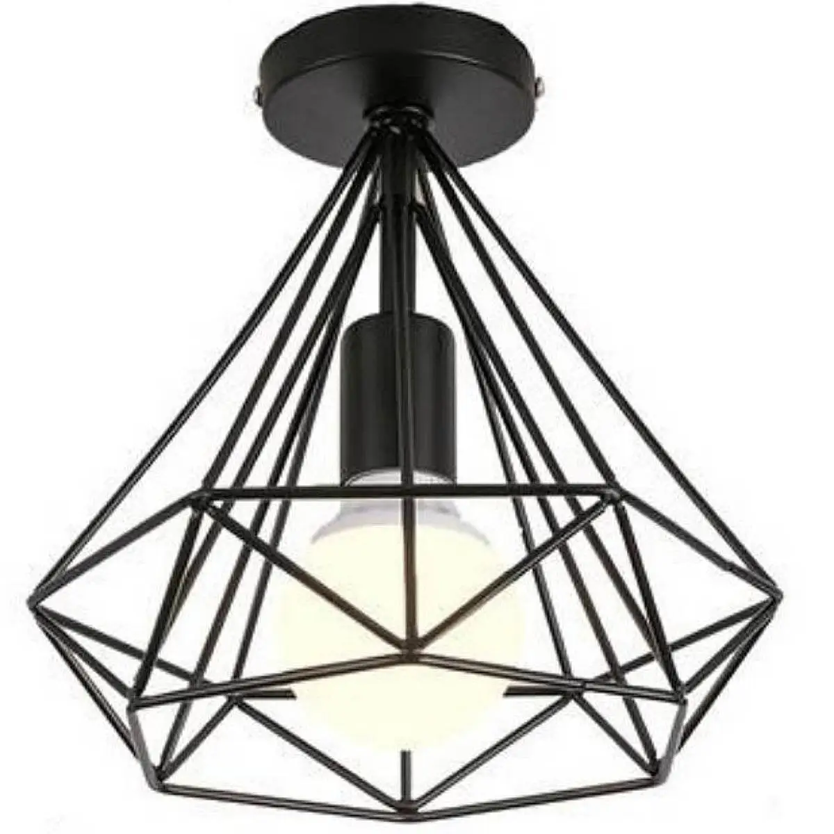 Φωτιστικό οροφής - Πλαφονιέρα σχήμα διαμάντι σε μαύρο χρώμα 28cm Nitorio 43