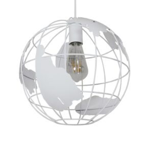Κρεμαστό φωτιστικό οροφής μονό σε σχήμα Γη σε άσπρο χρώμα C10