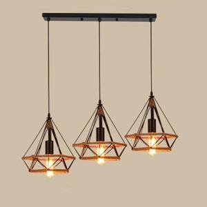 Φωτιστικό κρεμαστό οροφής τριπλό με διαμάντι 380mm με σκοινί R80 REKTOR3380 Nitorio 12